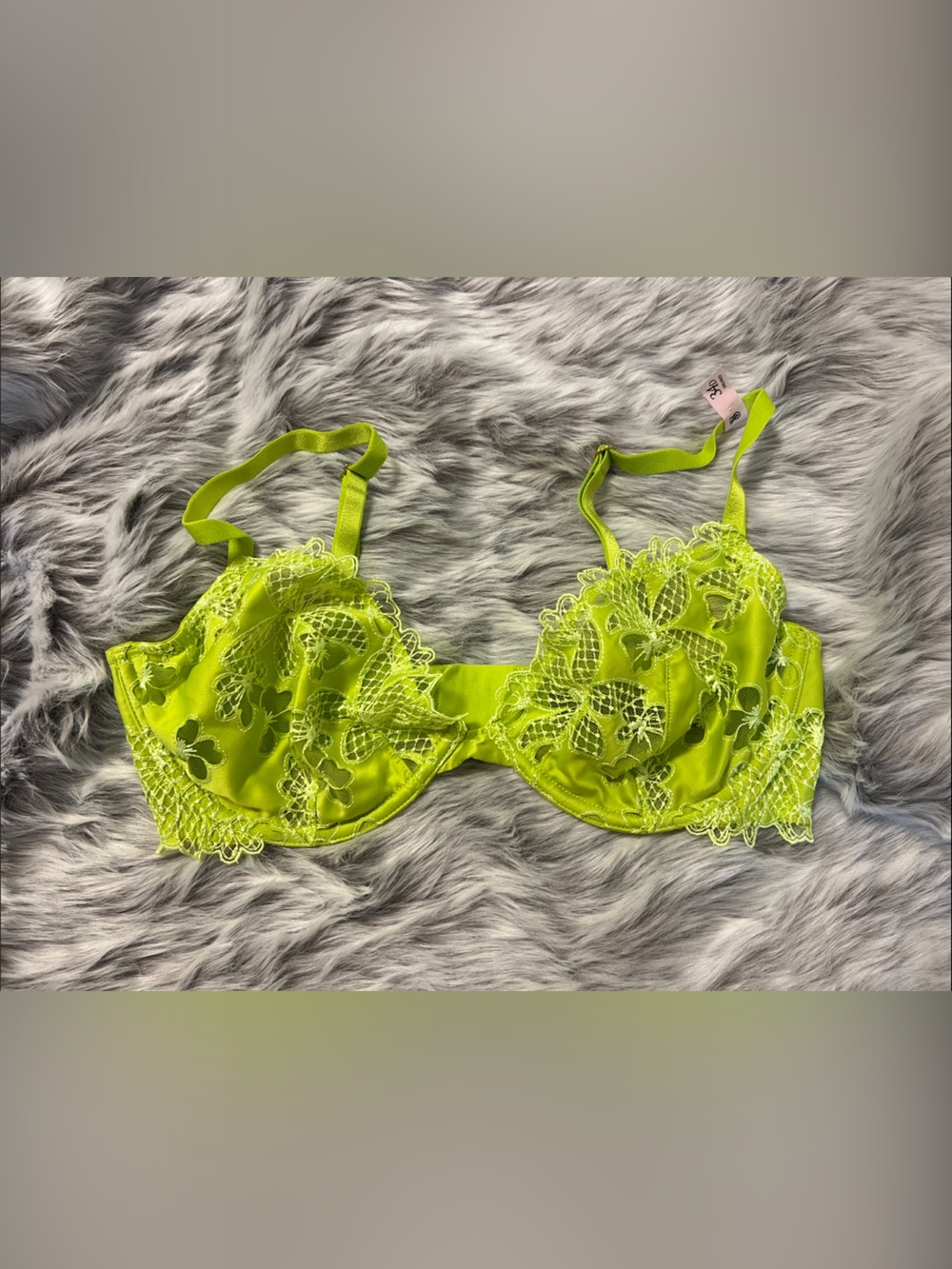 Victoria’s Secret Neon Lime Lace Underwire Bra - Women Intimates